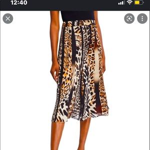 Kobi Halpern Bari Skirt Animal print, 100% Silk, XS